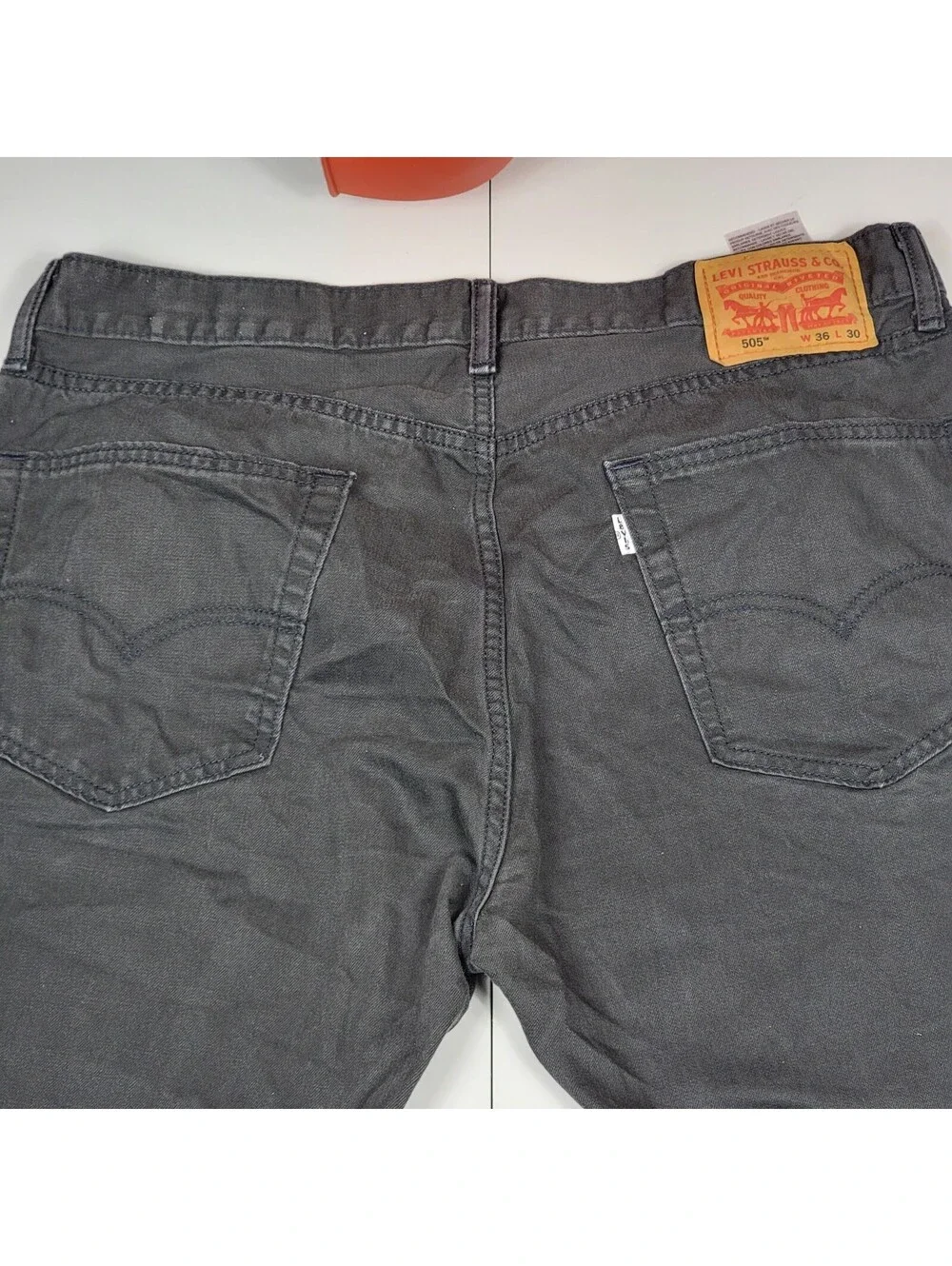 Levi's 505 Black Straight Leg Jeans W36 L30 Charcoal Classic